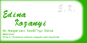 edina kozanyi business card